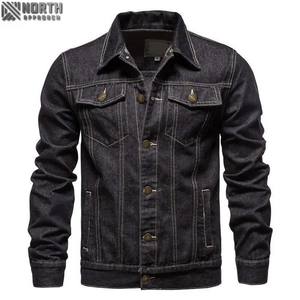 Veste denim brodée personnalisée pour hommes, délavée à l'acide, coupe ample, bouton, conception de camionneur délavé 100% coton pour l'hiver, veste en jean - Product Image 3