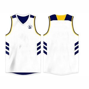 Diseño de logotipo personalizado transpirable 100% poliéster uniforme de baloncesto universitario entrenamiento deportivo conjuntos de camisetas de baloncesto impreso OEM en blanco - Product Image 4