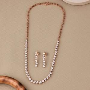 Best Selling 14K Solid Gold 9.41 Ct Round Brilliant Cut Lab Grown Diamonds <b>Tennis</b> <b>Necklace</b> Earring Set EGL Certified Unisex Gift - Product Image 2