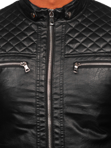 Vestes en cuir de vache pour l'hiver, mode streetwear, devant uni, teinture unie, fermeture éclair, matière en toile solide, service OEM disponible - Product Image 4