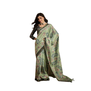Saree en soie d'art doux et confortable avec un design élégant pour un usage quotidien traditionnel et spécial - Product Image 4