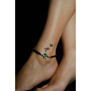 14K <b>Gold</b> Plated 925 Silver Cut-Stone Flower <b>Anklet</b> with Diamond and Pearl Rose <b>Gold</b> Thread for Party or Gift - Product Image 3