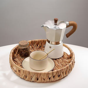 Vente en gros Vietnam Plateau de service en rotin rond fait main écologique avec support en bambou pour les Restaurants-SR2064 - Product Image 3