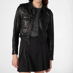 แจ็คเก็ตสตรีแนวสตรีทแวร์แบบครอป ฤดูใบไม้ร่วง-ฤดูหนาว 2026  คุณภาพสูง หนังแท้ ขนสัตว์  บุขนสั้น  ผ้าฝ้าย ที่นูรัก - Product Image 4