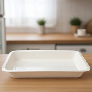 Plateau alimentaire en mélamine blanche (30x20x4cm) Organisateur pratique pour réfrigérateur 903 - Product Image 3
