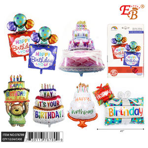 Globos de Aluminio con Forma de Pastel de Cumpleaños EB de 41 Pulgadas, Decoración para Fiestas de Cumpleaños Infantiles - Product Image 1