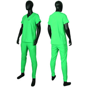 Tenues d'infirmière Blaze Fight Wear à col montant, ensembles de blouses d'hôpital à manches courtes en sergé polyester/coton, unisexe, OEM - Product Image 4