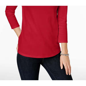 Abito da donna Charter Club, taglia XS, rosso, elegante, vintage, con bottoni sulle spalle e cerniera, tinta unita, per feste di giorno, fodera in cotone Pima - Product Image 3