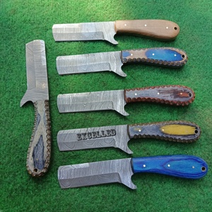 มีดตัดวัวเหล็กดามัสกัสใช้สำหรับตั้งแคมป์ล่าสัตว์มีดคาวบอยแบบตายตัวพร้อมปลอกหนังมีดแบบญี่ปุ่น - Product Image 6