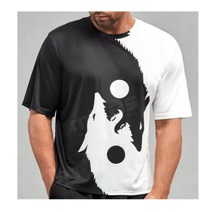 เสื้อยืดพิมพ์ลายคอกลมของผู้ชายผ้าฝ้าย100% สีขาวล้วนสำหรับใส่ออกกำลังกาย - Product Image 6
