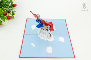 Super homme forme fait à la main Pop Up 3D carte de voeux artisanat prix le plus bas avec quantité en vrac - Product Image 5