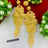 ALANKEET CREATIONS Anting Tusuk Berlapis Emas Satu Gram Kuningan Bentuk Bunga Cantik Model Trendi untuk Fashion Wanita