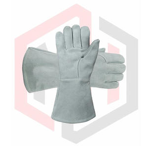 Guantes de seguridad de capa exterior de piel de vaca con puños largos Forro resistente al fuego y absorbente de sudor Protección completa para las manos - Product Image 4
