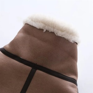 Chaleco de Piel de Oveja con Cuello de Piel para Invierno, Venta al por Mayor, Chalecos de Piel de Oveja Transpirables de Alta Calidad para Mujer, Chaleco de Cuero Auténtico de Moda - Product Image 6