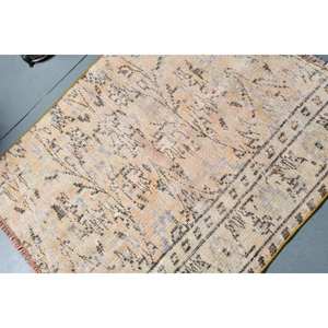 Alfombra Turca Vintage Beige 2.8x3.3 pies, Diseño Clásico Rectangular con Parches, Material de Lana de Pelo Medio Ecológico, Base de Látex - Product Image 5