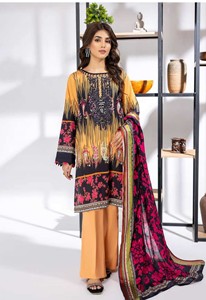 Robe de soirée femme 2022 Salwar Kameez costume concepteur indien pakistanais été cou brodé imprimé pelouse Kurti Collection haute - Product Image 6