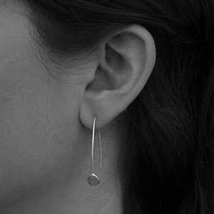 Pendientes hechos a mano de Plata de Ley 925 chapados en oro de 14 quilates, aros de piedras preciosas de Calcedonia acuática, joyería de boda - Product Image 2