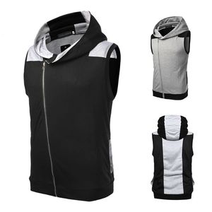 <b>Men's</b> <b>Sleeveless</b> <b>Hoodie</b> Fitness Vest 100% Cotton Outdoor Activities Running Gym Training <b>Sleeveless</b> Pullover Hoodies - Product Image 5