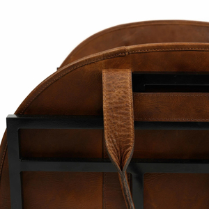 Portador de troncos personalizado, accesorio para chimenea de cuero, portador de madera para exteriores con asas ajustables - Product Image 3