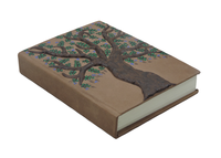 Carnet de notes A5 en cuir véritable fait main, élégant et personnalisé, avec motif feuille, idéal pour artiste, cadeau parfait