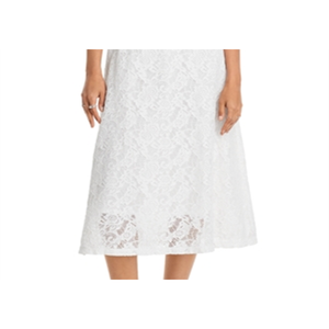 Gonna a trapezio in pizzo bianco con vita elasticizzata, ricami e decorazioni a balze, in morbido cotone e chiffon di seta, stile dolce primaverile XS - Product Image 2