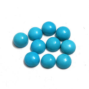 Turquoise naturelle 5mm cabochon rond 0.53 cts belle au bois dormant turquoise cabine ronde pierre lâche qualité best-seller pierres précieuses en vrac - Product Image 4