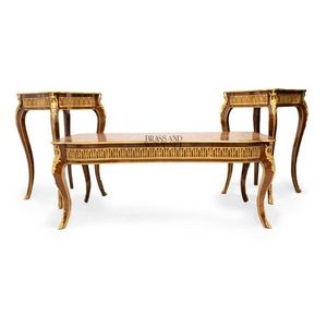 Luxury <b>Curved</b> Classic Inlaid Wooden <b>Coffee</b> <b>Table</b> Set - Product Image 2