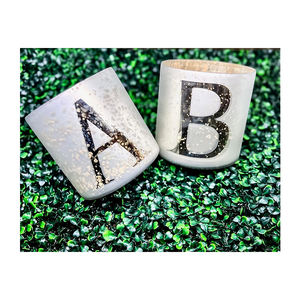 Alfabeto de mercurio para decoración del hogar de alta calidad proveedor al por mayor con vela de vidrio de lámina dorada - Product Image 1