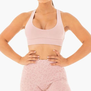 Wholesale Price Custom Logo Breathable High Support Plus Size Women's Athletic Workout Fitness Sports Gym Bra Front Logo - Product Image 4