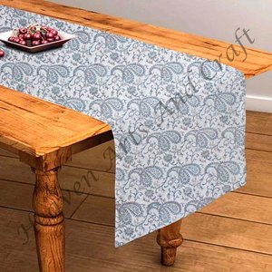 Camino de mesa moderno de 100% algodón, bloque de mano Floral indio impreso para boda, hogar, Hotel, mesa de comedor - Product Image 1