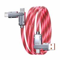 Cadeau de promotion 4 en 1 RGB LED Flowing Lights pour USB C IOS Micro USB téléphone portable et autre appareil charge rapide et transfert de données