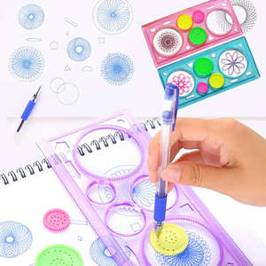 Spirographe Plastic Drawing Board <b>Set</b> for Kids <b>PC</b> Geometric Design Writing Tablet DIY Usage EN71 Certified Packaged in Box - Product Image 5