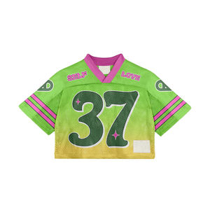 Jersey de fútbol americano para hombres Impresión de sublimación personalizada Ropa deportiva de malla de secado rápido Característica transpirable recortada de gran tamaño - Product Image 2