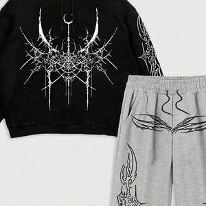 Pantalones Deportivos Transpirables de Felpa con Serigrafía Personalizada de Alta Calidad para Hombre, Estilo Casual, Hombros Caídos, Moda Hip Hop - Product Image 2