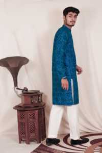 Bleu Full Sleeve Homme Kurta - Product Image 5
