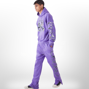 Survêtement unisexe en molleton avec capuche et cordon de serrage, coupe régulière, hiver, 100% coton - Product Image 1