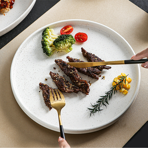 Prato de Cerâmica Azul e Branco Simples e Elegante, Seguro para Micro-ondas, Forma Irregular, Ideal para Restaurantes e Hotelaria, Ideal para Apresentação de Comidas Ocidentais e Chinesas - Product Image 5