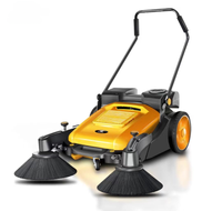 Nouvelle balayeuse de sol à batterie de 1100 mm, type poussé, avec collecteur de poussière, 2400/h, pour le nettoyage d'entrepôts, d'usines et de parkings, trémie de 55 L