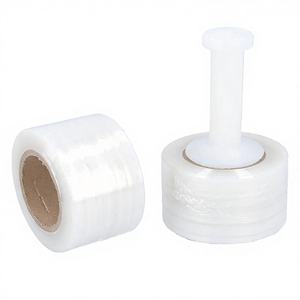 Mini Stretch <b>Wrap</b> Plastic Handle Heavy Duty 500% Stretch <b>Clear</b> High Gloss Reinforced Grade Plastic <b>Wrap</b> Industrial Strength - Product Image 1