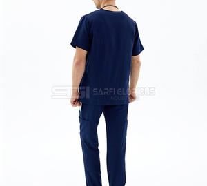 Nouveaux ensembles d'uniformes médicaux tendance en tissu durable, très demandés, avec col montant et manches courtes - Product Image 3