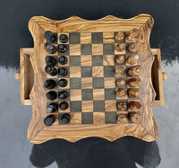Jeu d'échecs de luxe artisanal en bois massif avec coffret, pour adultes/enfants, unisexe, taille personnalisable, divertissement