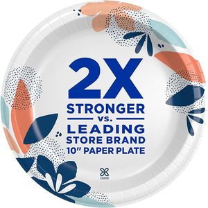 Dixie Platos de Papel Grandes, 10 Pulgadas, 54 Unidades, 2X Más Fuertes *, Apto Microondas para, a Prueba de Remojo, Resistente a Cortes - Product Image 4