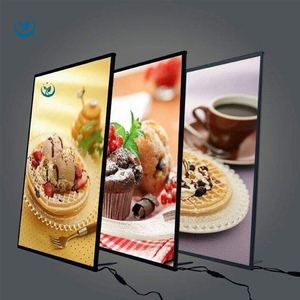 Ultra Slim A4 Kích thước tuổi Brass Máy tính để bàn LED quảng cáo khung Tempered Glass hộp đèn cho Nhà hàng menu triển lãm điện năng thấp - Product Image 2