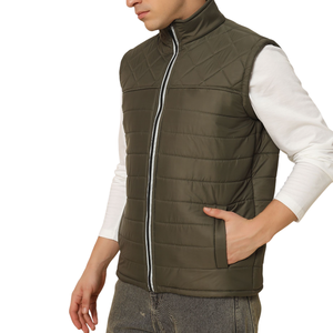 Men's Custom Logo New Design Breathable Quilted Puffer Vest - Hot Sale Sleeveless Down Jacket Warm Winter Style Wholesale - Product Image 4