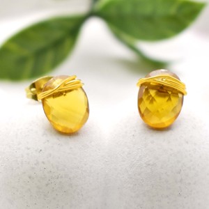 Pendientes de Cuarzo Citrino Facetado Ovalados, Joyería de Piedras Preciosas Envueltas en Alambre Hechos a Mano - Product Image 2