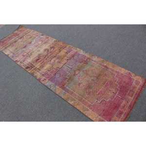 Tapis Herki 2,7 x 9,1 pieds, tapis turc vintage, tapis rayé rouge brun - Product Image 4