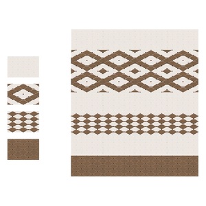 300x450mm กระเบื้องผนังเซรามิกเคลือบสีน้ำตาลครีมดีไซน์หยัก - Product Image 5