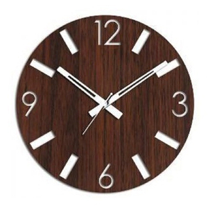 Wooden Decorative Design <b>Clock</b> Living Room Dark Chocolate Color Wall Silent <b>Bedroom</b> Wall Home Decor <b>Clock</b> - Product Image 2