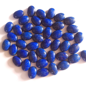 Piedra preciosa natural de cabujón ovalado de lapislázuli azul suelto de 14x10mm de alta calidad del fabricante a precio mayorista - Product Image 1