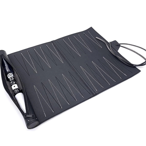 Foldable Eco-Friendly <b>Backgammon</b> Game Set with Leather <b>Board</b> and Checker Pieces for Family Game Playing - Product Image 2